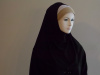 Black with off whitteTriple Band undersacrf 2 piece hijab 23